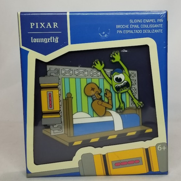 Loungefly PIXAR MONSTERS UNIVERSITY SCARE GAMES Sliding enamel Pin NWT - Picture 1 of 5